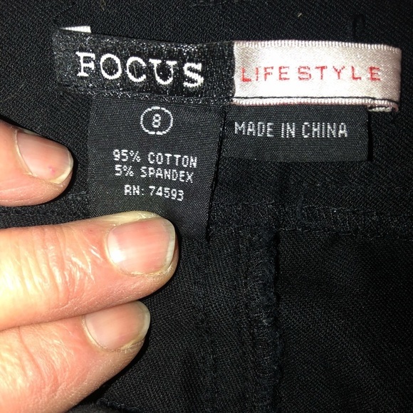 Focus size 8 black casual dress pants with stretch straight boot cut NWT - Picture 4 of 13